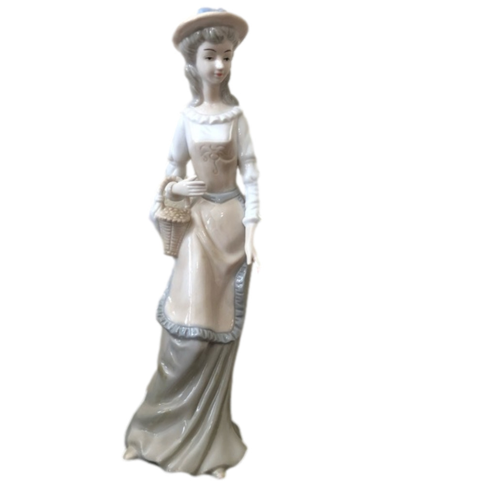 Gilde Porzellan Lady Figurine with Basket
